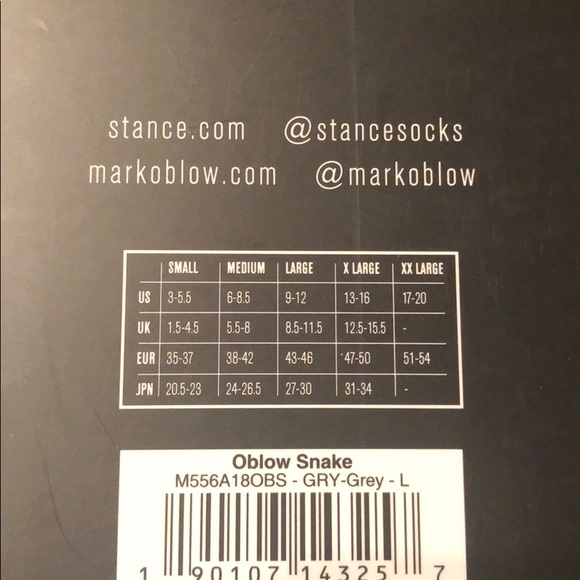 Stance Oblow Snake Socks LARGE 9-12 - Picture 3 of 3